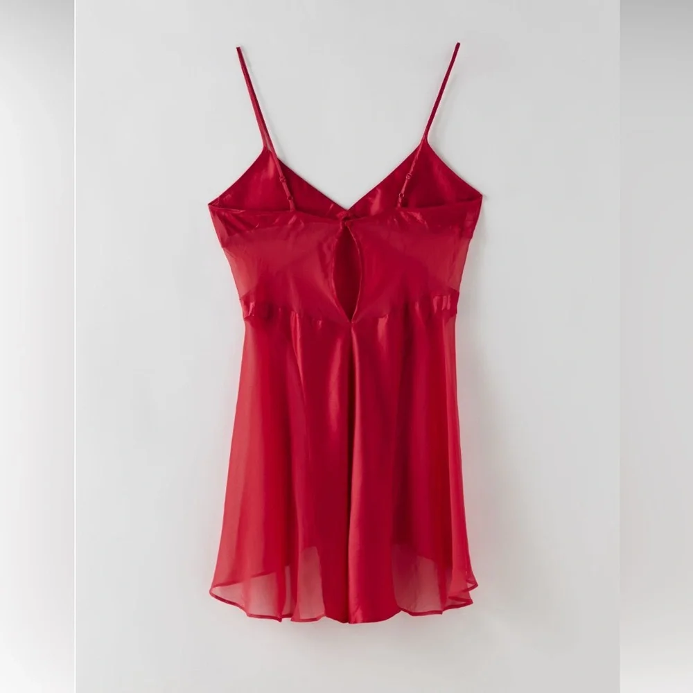Y2K VINTAGE VICTORIA’S SECRET Red Cutout Slip Dress Satin UO Vintage L‎